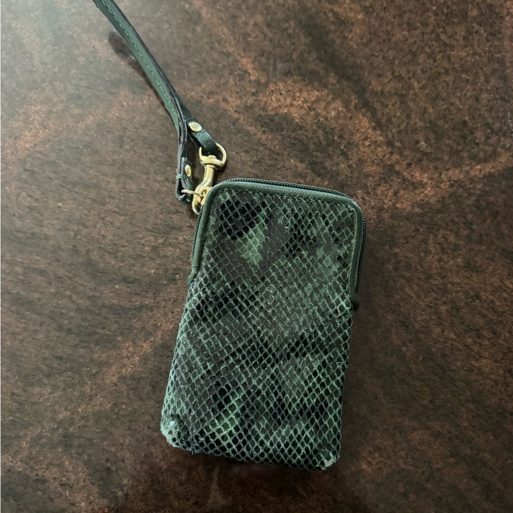 Coach Snakeskin Patterned Cardholder Wristlet - image 2